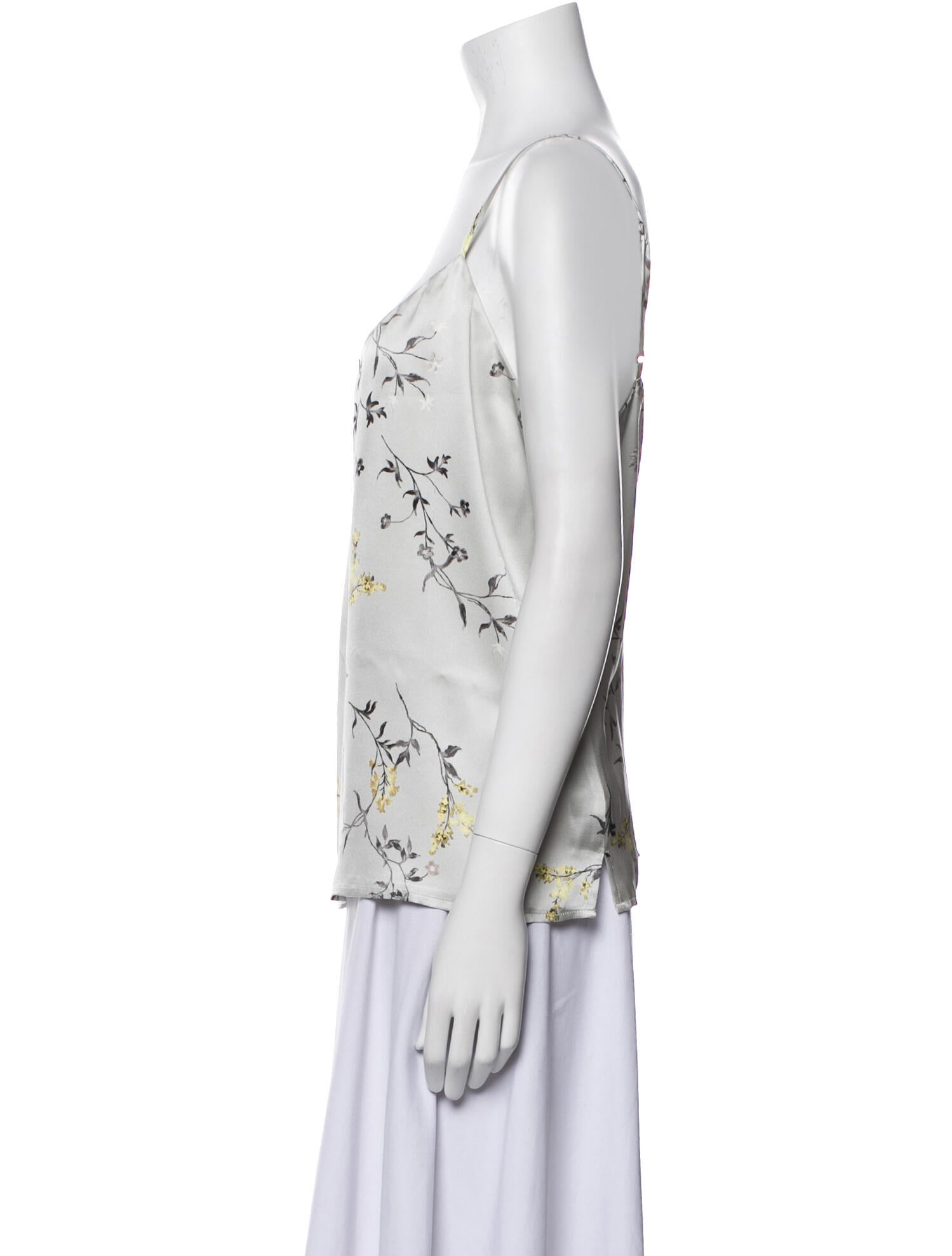 L'Agence Silk Floral Print Top