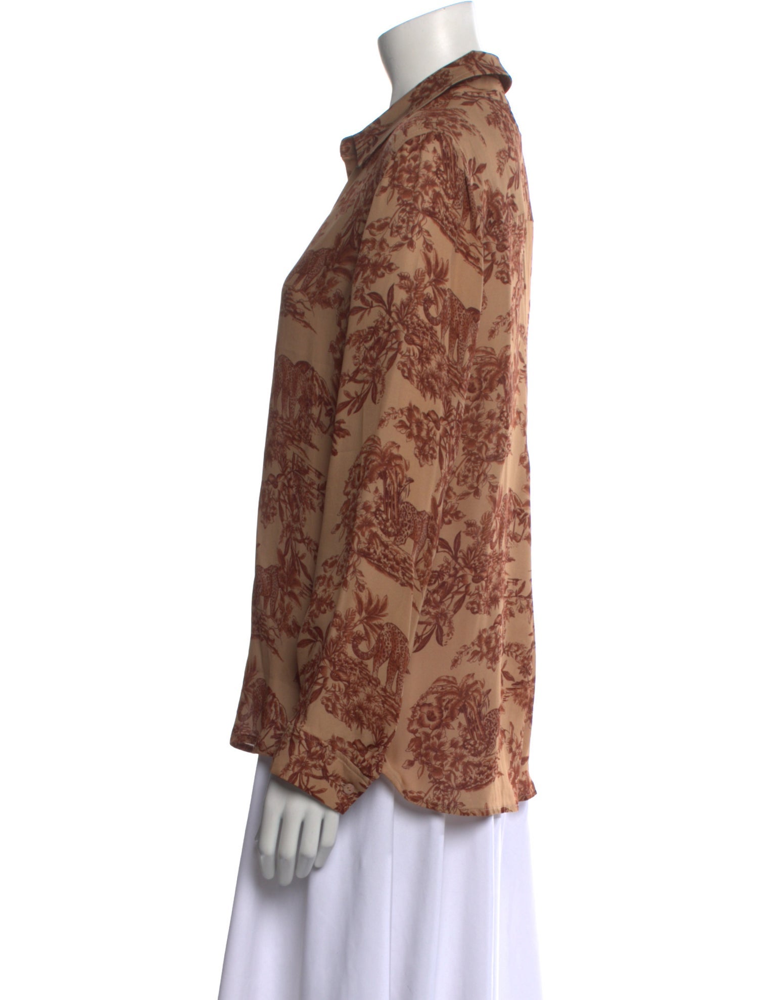 L'Agence Silk Printed Polo