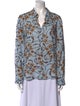 L'Agence Floral Print V-Neck Blouse