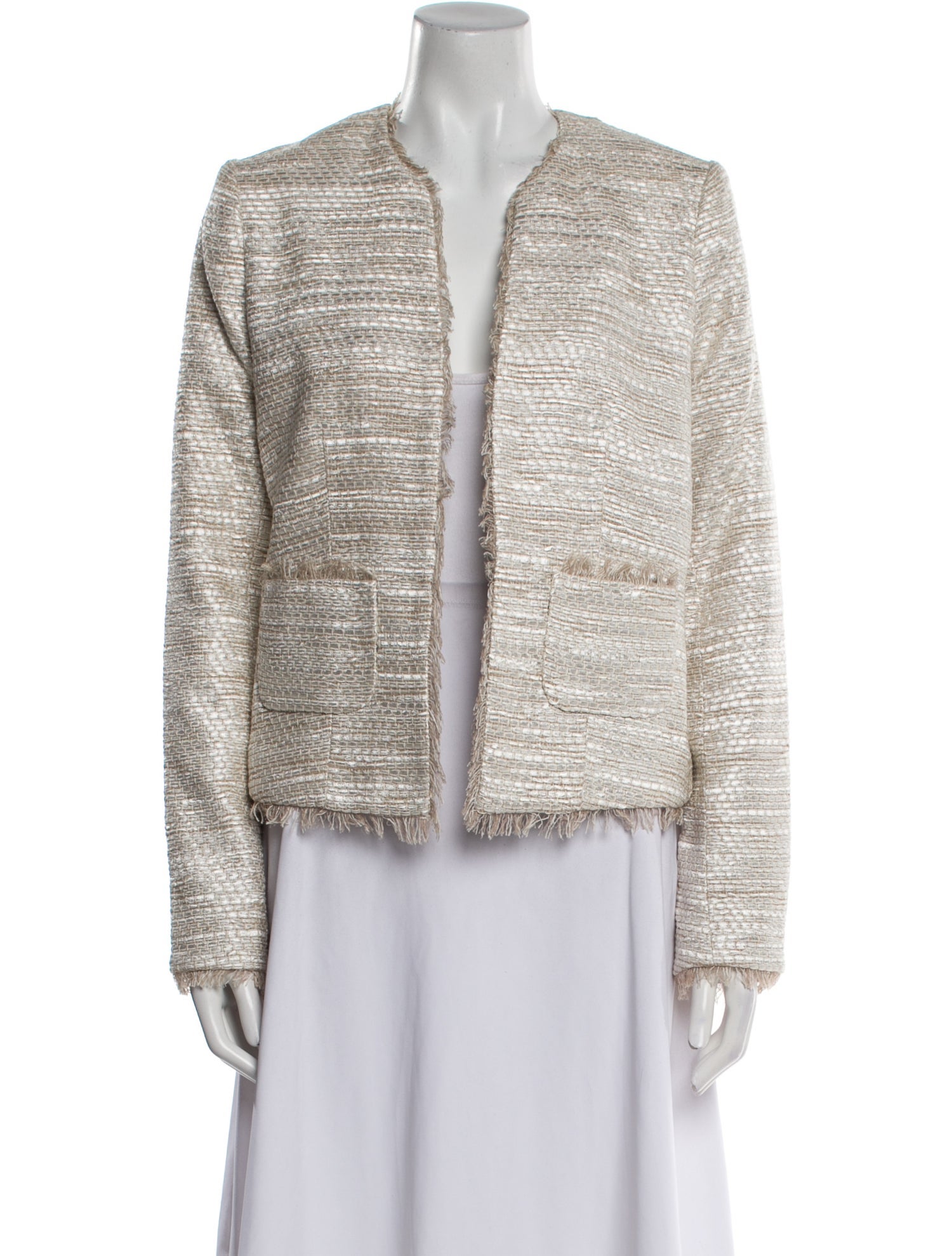 L'Agence Tweed Pattern Evening Jacket