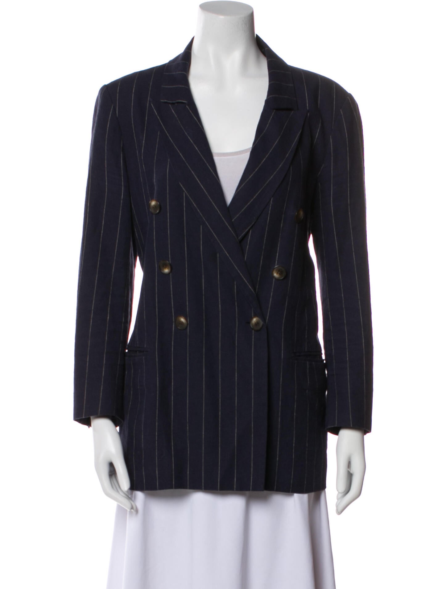 L'Agence Linen Striped Blazer