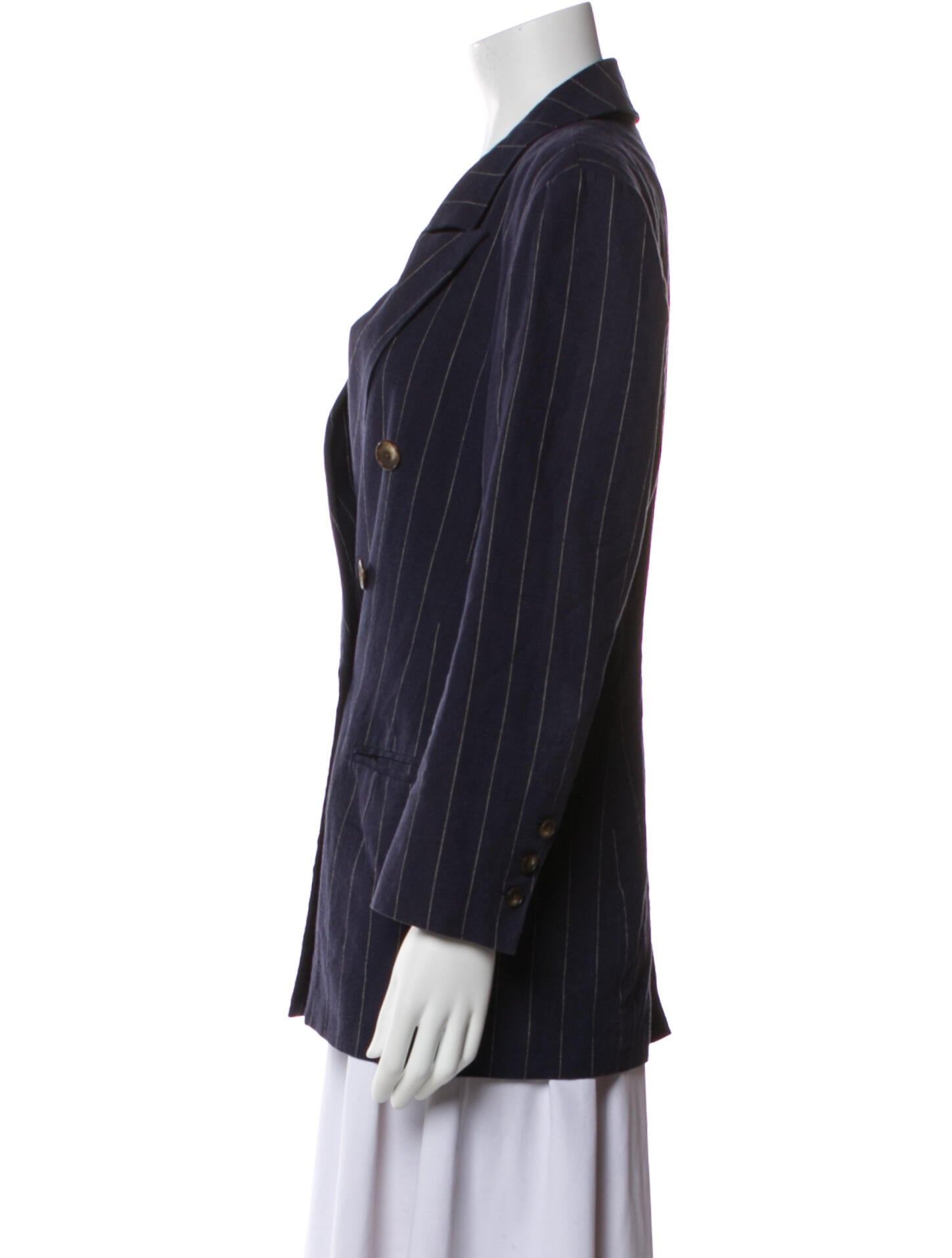 L'Agence Linen Striped Blazer