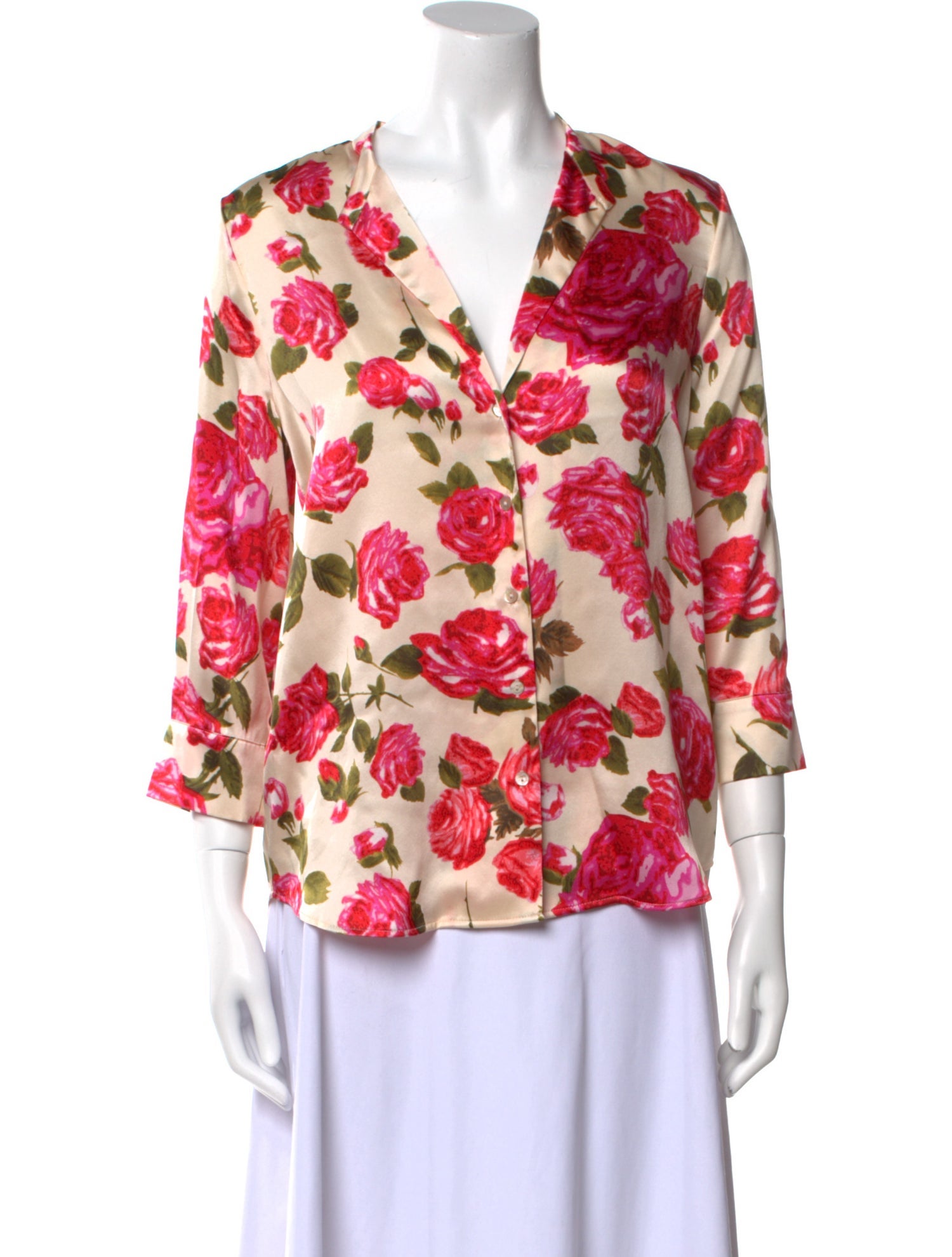 L'Agence Silk Floral Print Blouse w/ Tags