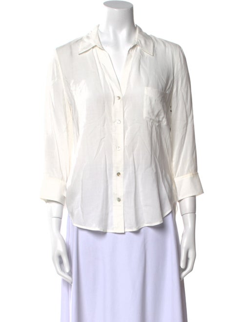L'Agence Three-Quarter Sleeve Button-Up Top
