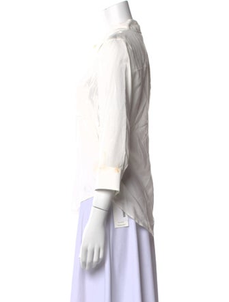 L'Agence Three-Quarter Sleeve Button-Up Top