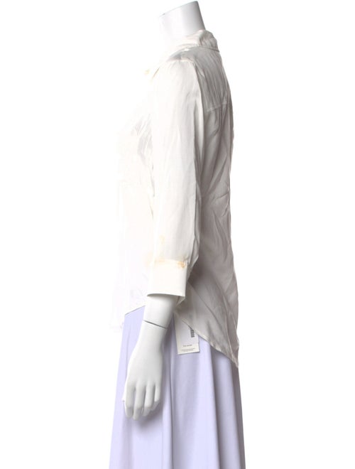 L'Agence Three-Quarter Sleeve Button-Up Top