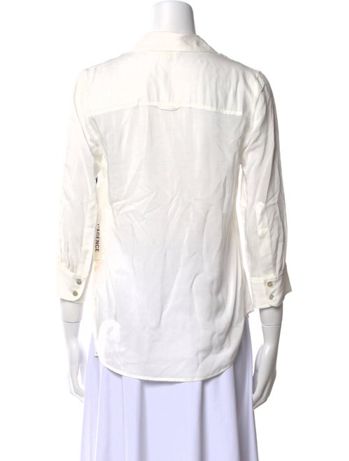 L'Agence Three-Quarter Sleeve Button-Up Top
