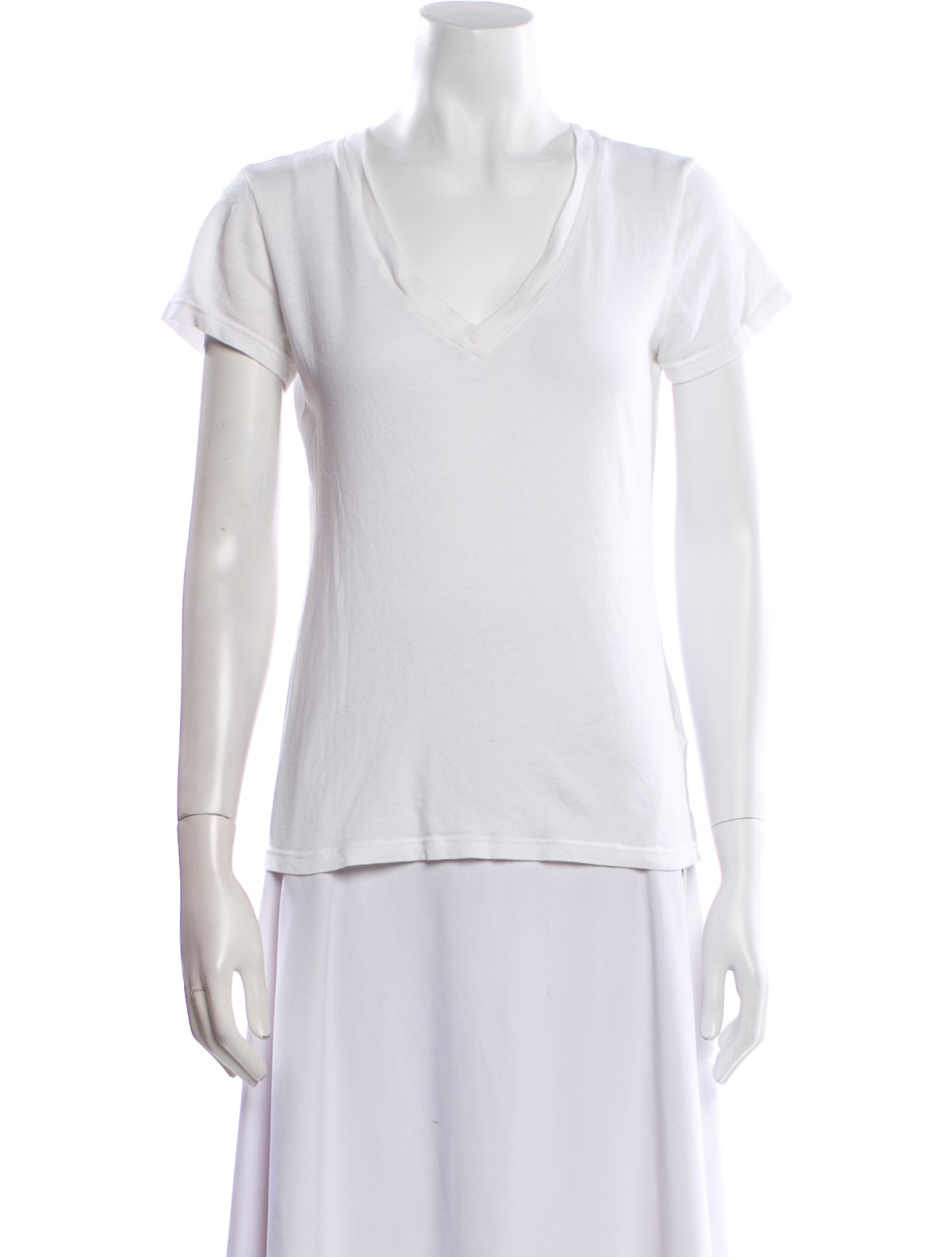 L'Agence V-Neck Short Sleeve T-Shirt