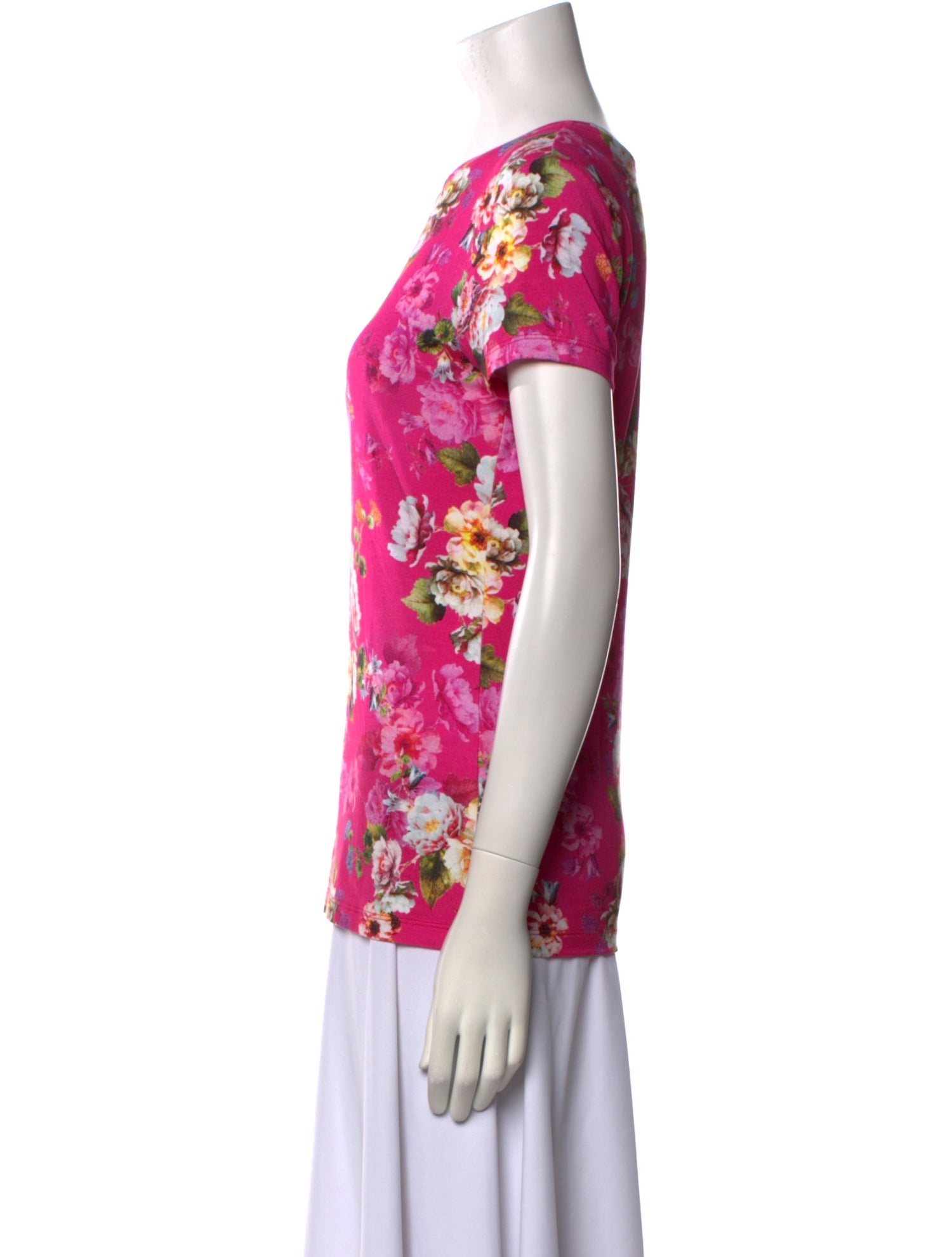 L'Agence Floral Print Crew Neck T-Shirt