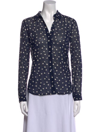 L'Agence Printed Long Sleeve Button-Up Top