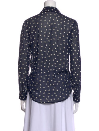 L'Agence Printed Long Sleeve Button-Up Top