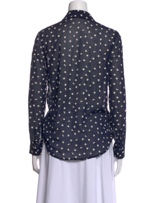 L'Agence Printed Long Sleeve Button-Up Top