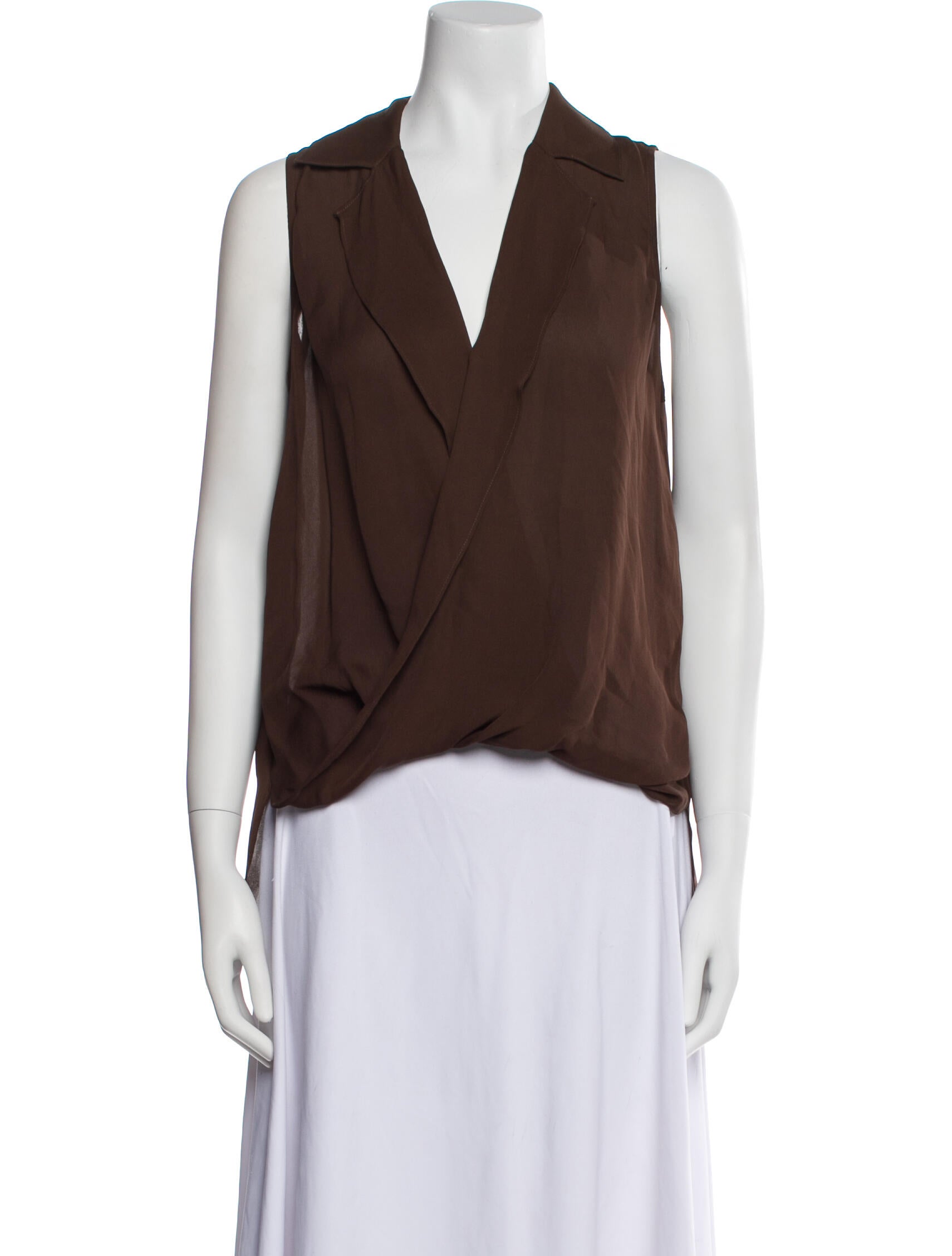 L'Agence Silk V-Neck Blouse