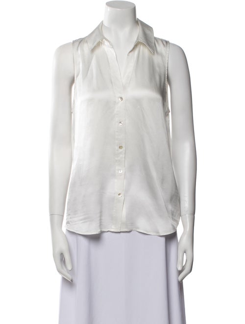 L'Agence Silk Sleeveless Button-Up Top