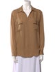 L'Agence Silk Long Sleeve Button-Up Top