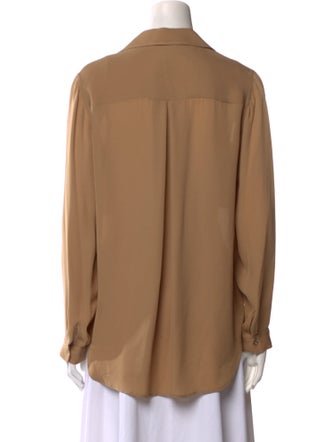 L'Agence Silk Long Sleeve Button-Up Top