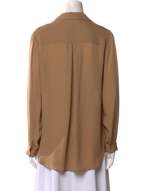 L'Agence Silk Long Sleeve Button-Up Top
