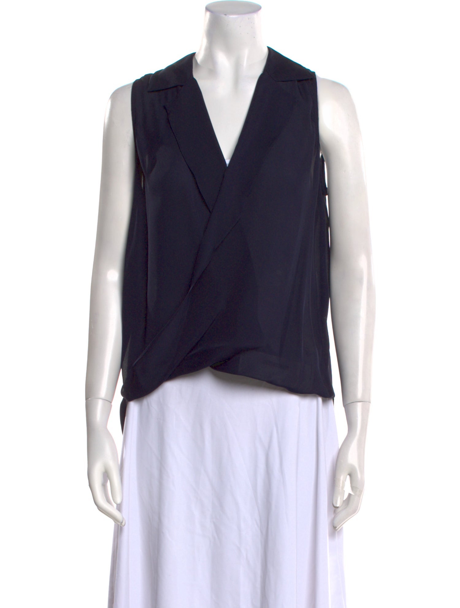 L'Agence Silk V-Neck Top