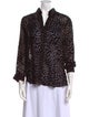 L'Agence Animal Print Three-Quarter Sleeve Blouse