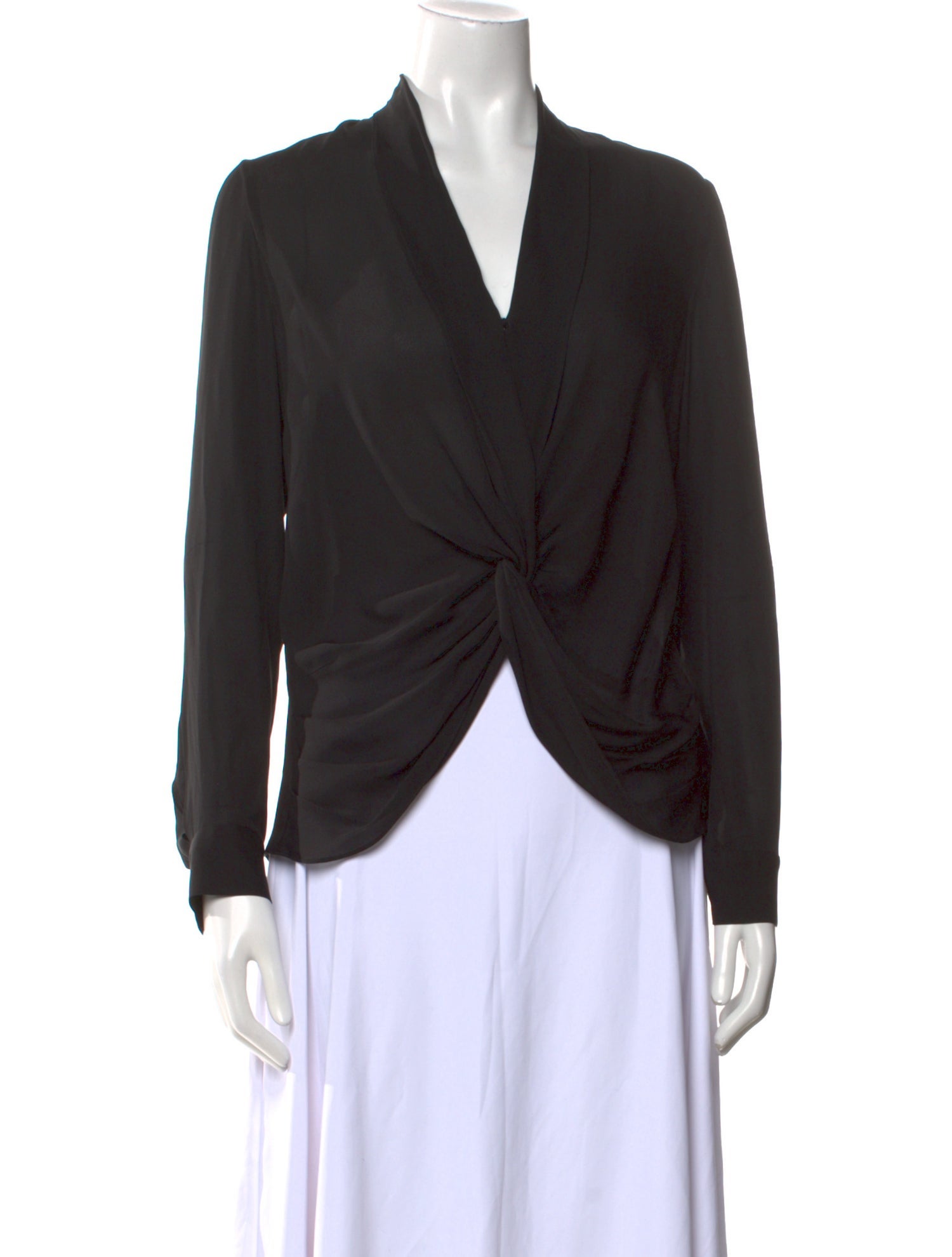 L'Agence Silk V-Neck Blouse