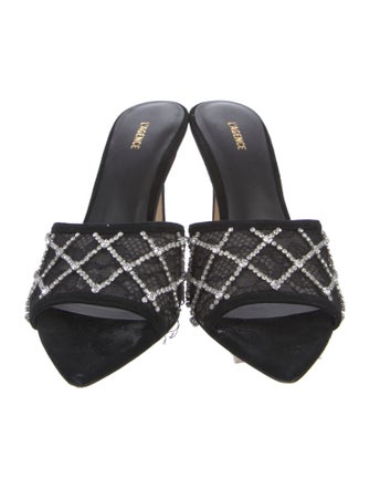 L'Agence Suede Lace Pattern Slides
