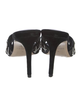 L'Agence Suede Lace Pattern Slides