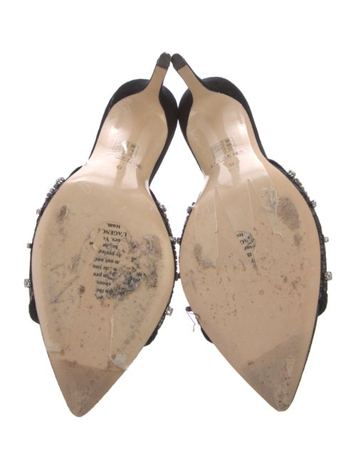 L'Agence Suede Lace Pattern Slides