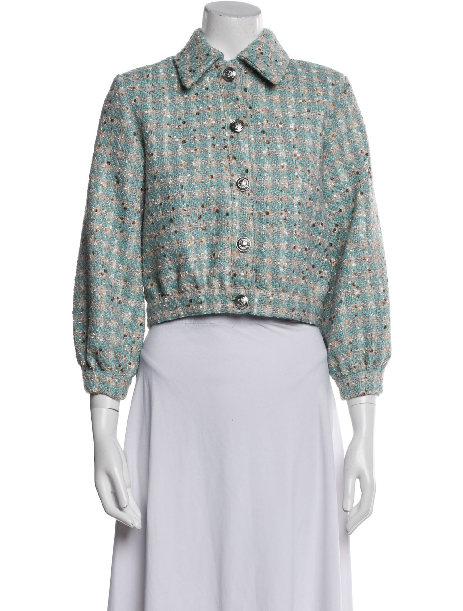 L'Agence Tweed Pattern Evening Jacket