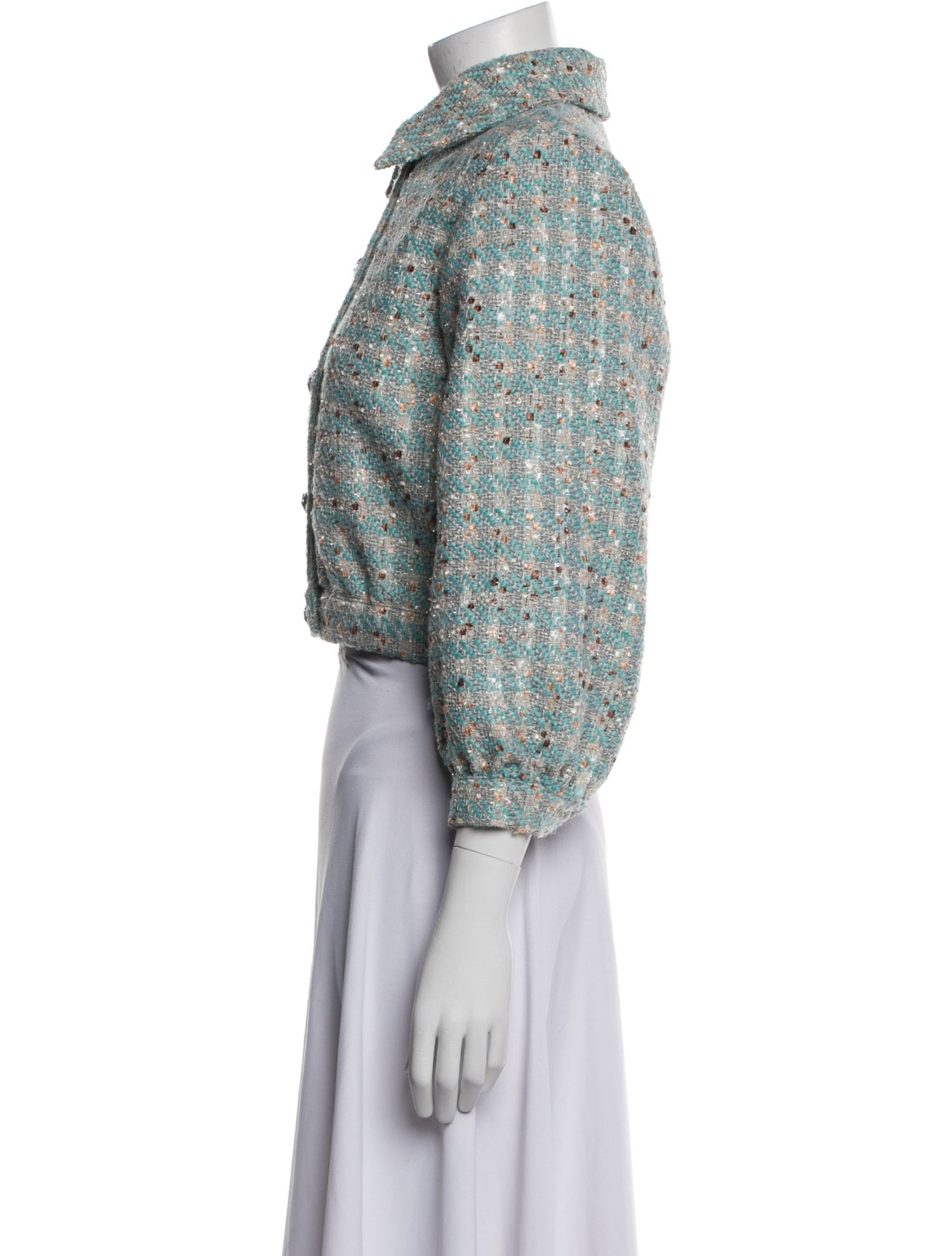 L'Agence Tweed Pattern Evening Jacket
