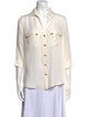 L'Agence Silk Three-Quarter Sleeve Button-Up Top
