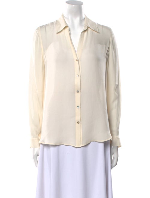 L'Agence Silk Long Sleeve Button-Up Top