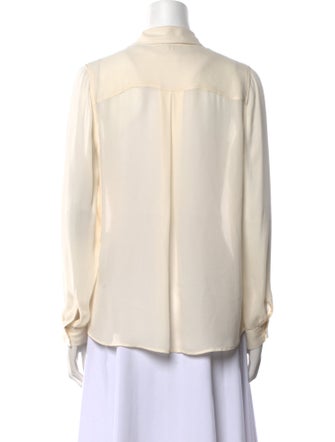 L'Agence Silk Long Sleeve Button-Up Top