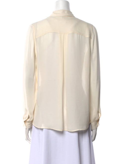 L'Agence Silk Long Sleeve Button-Up Top