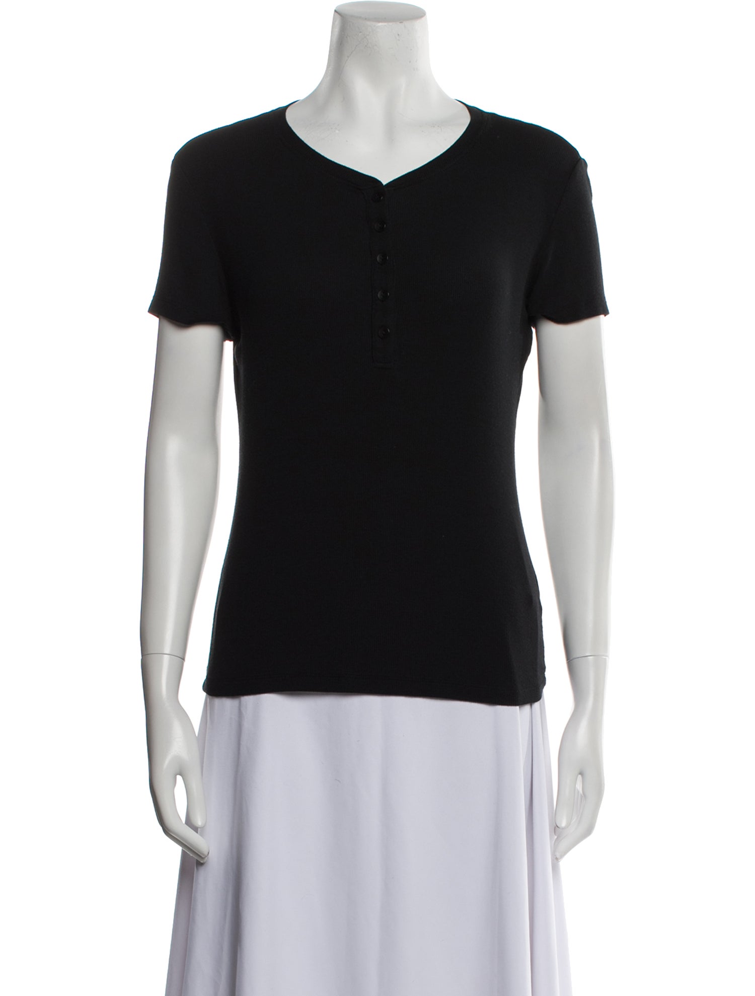 L'Agence V-Neck Short Sleeve T-Shirt