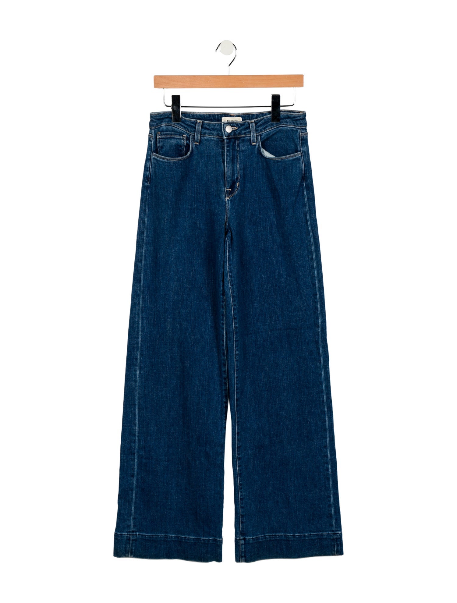 L'Agence Mid-Rise Wide Leg Jeans