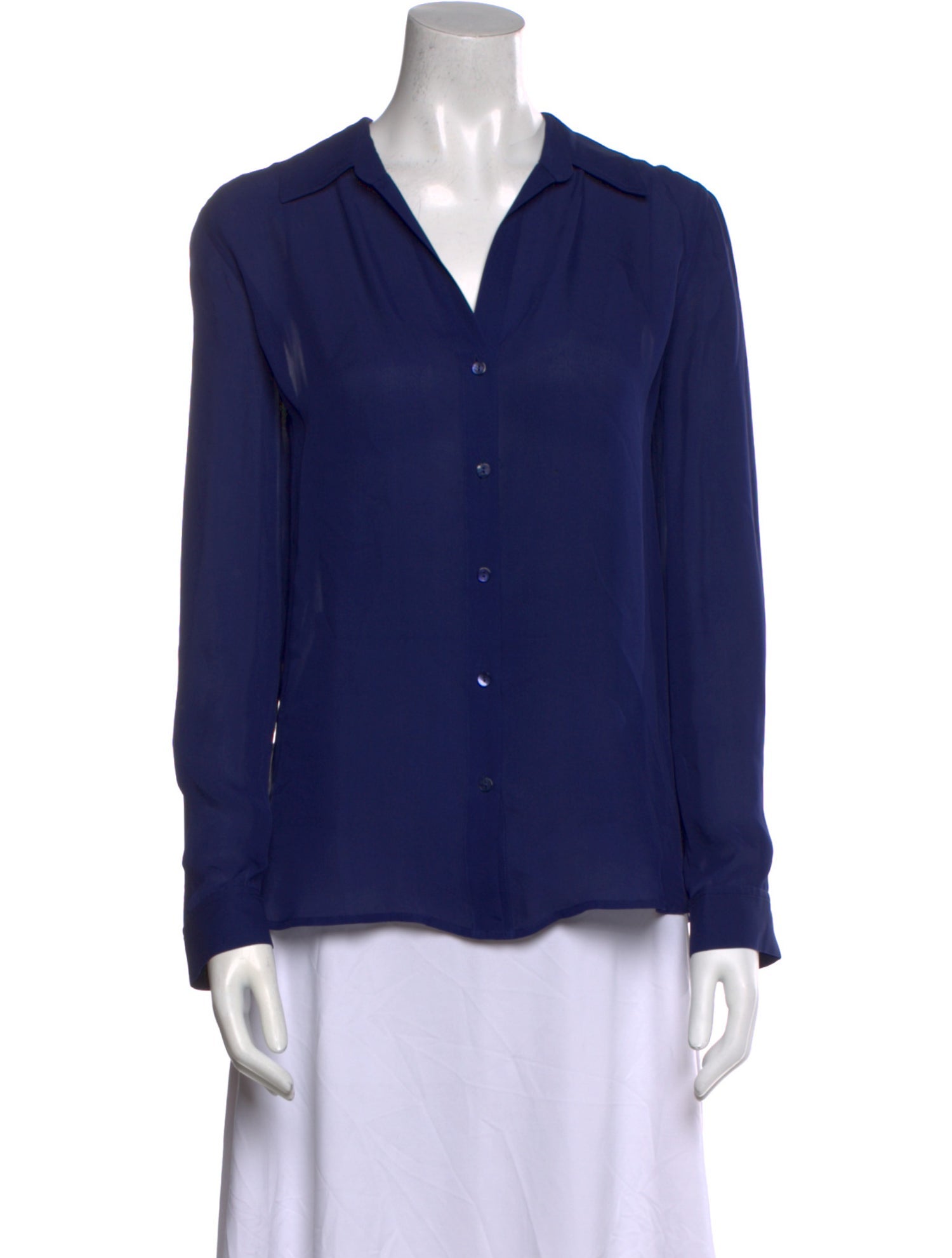 L'Agence Silk V-Neck Blouse