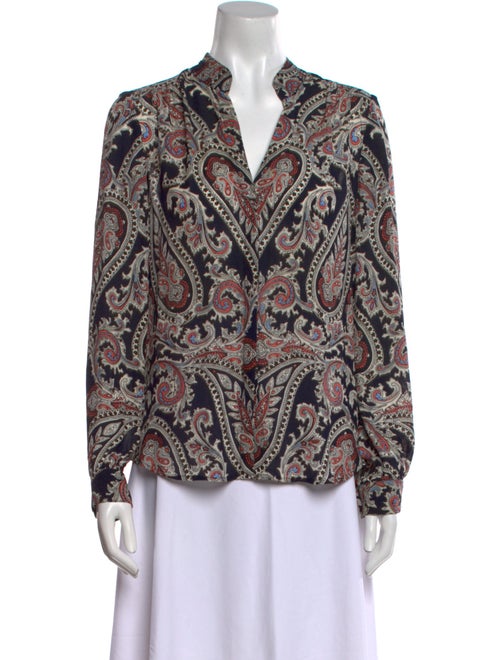 L'Agence Silk Paisley Print Blouse