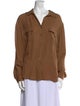 L'Agence Silk Long Sleeve Button-Up Top