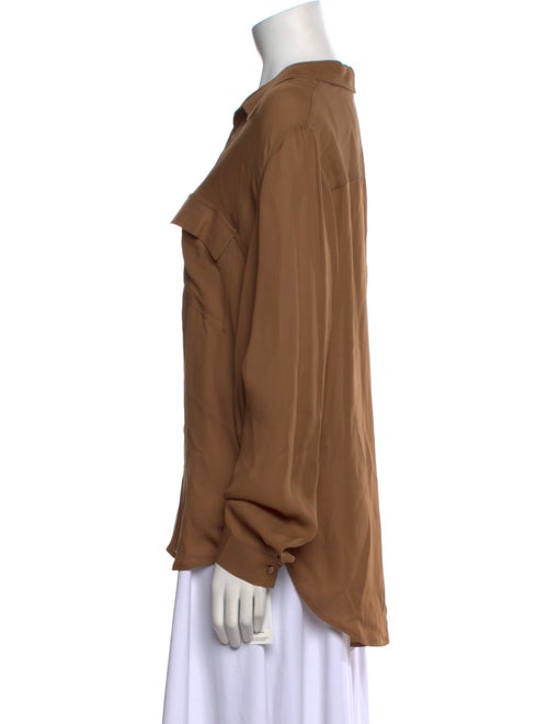 L'Agence Silk Long Sleeve Button-Up Top