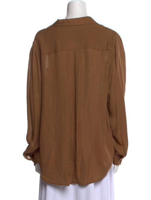 L'Agence Silk Long Sleeve Button-Up Top