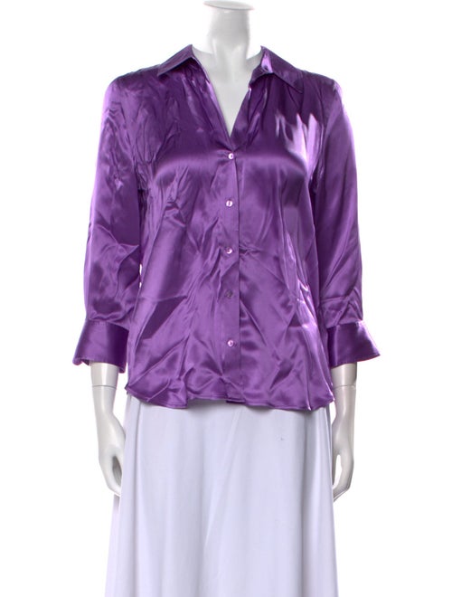 L'Agence Silk V-Neck Blouse