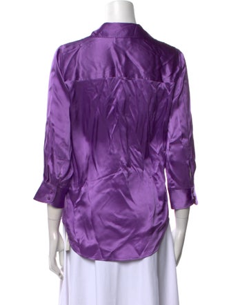 L'Agence Silk V-Neck Blouse