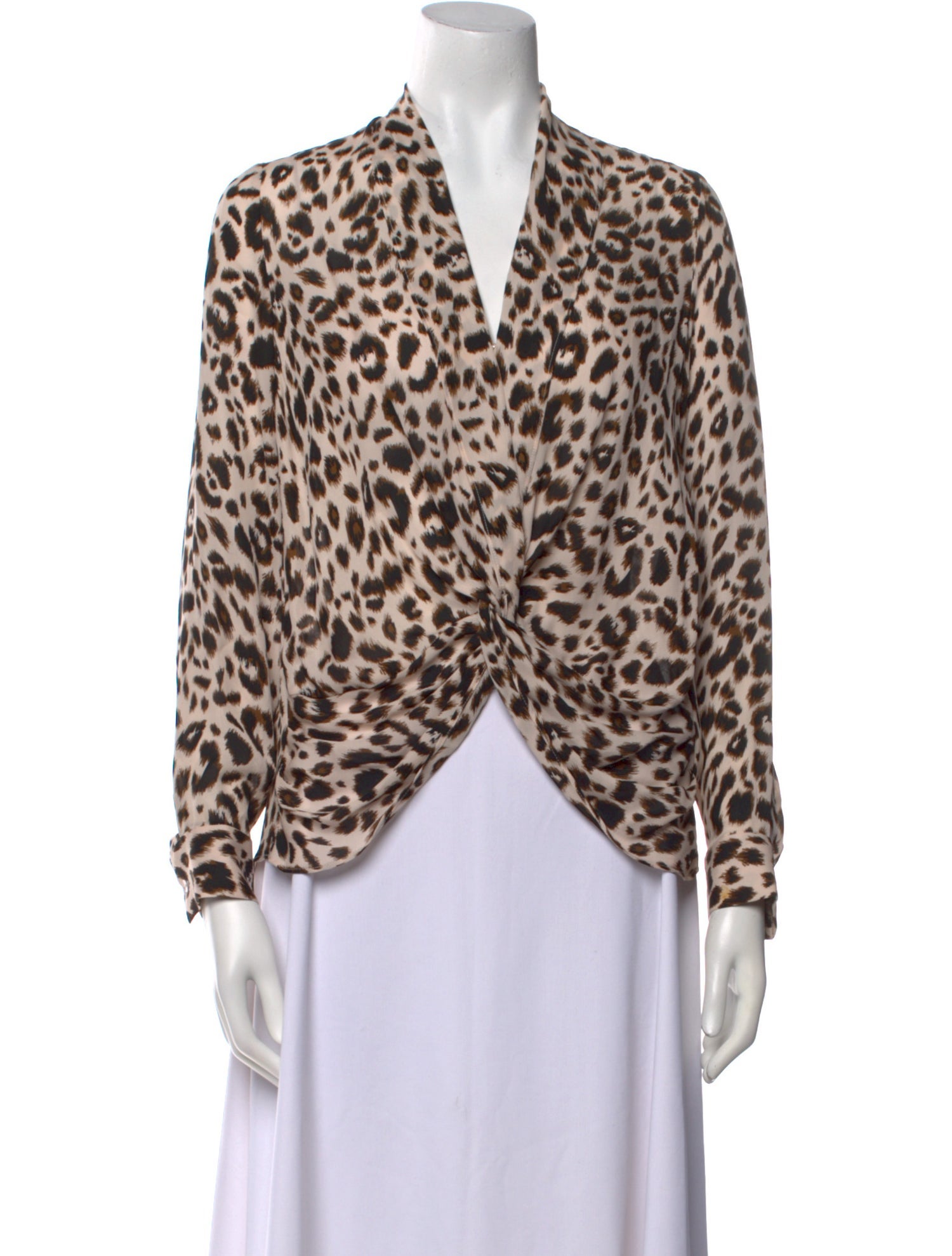 L'Agence Silk Animal Print Blouse