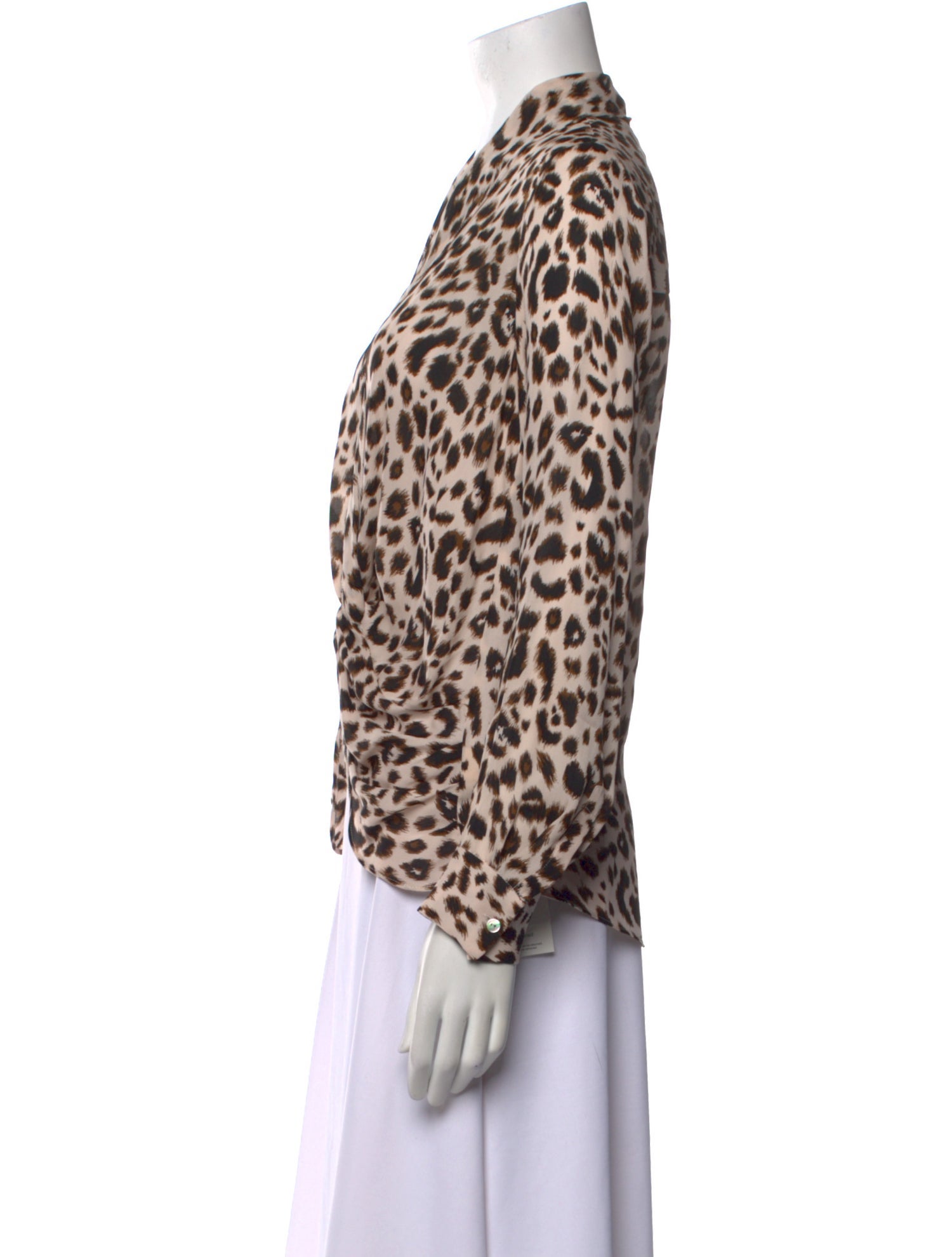 L'Agence Silk Animal Print Blouse