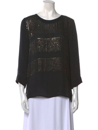 L'Agence Silk Scoop Neck Blouse