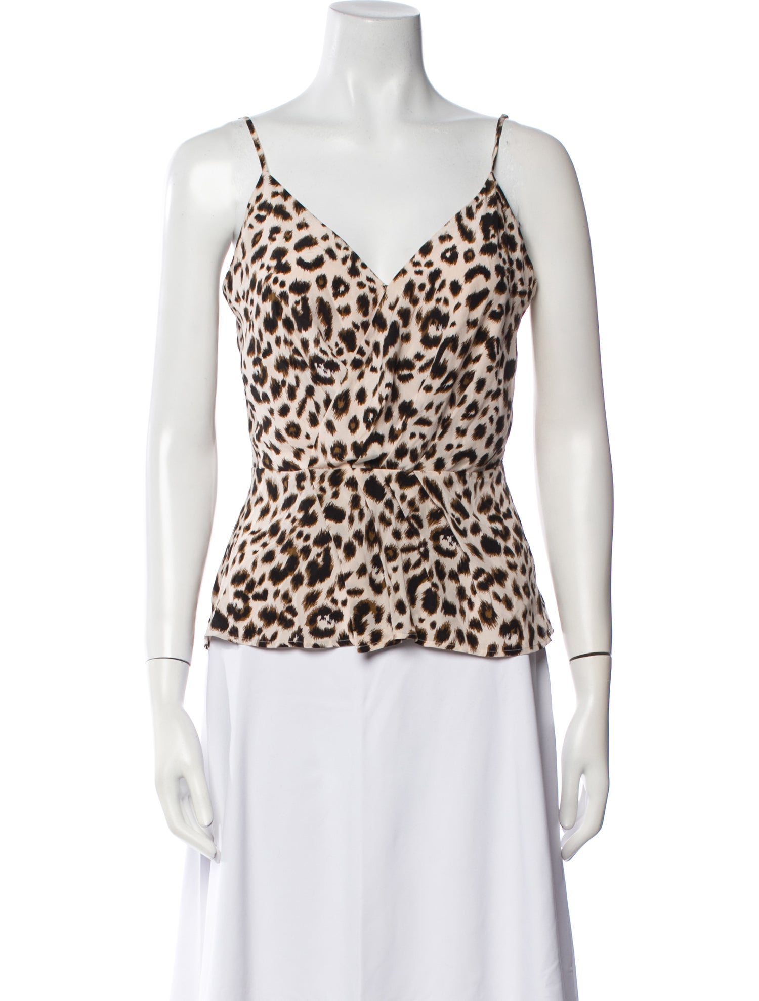 L'Agence Silk Animal Print Top
