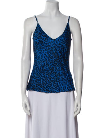 L'Agence Printed V-Neck Top