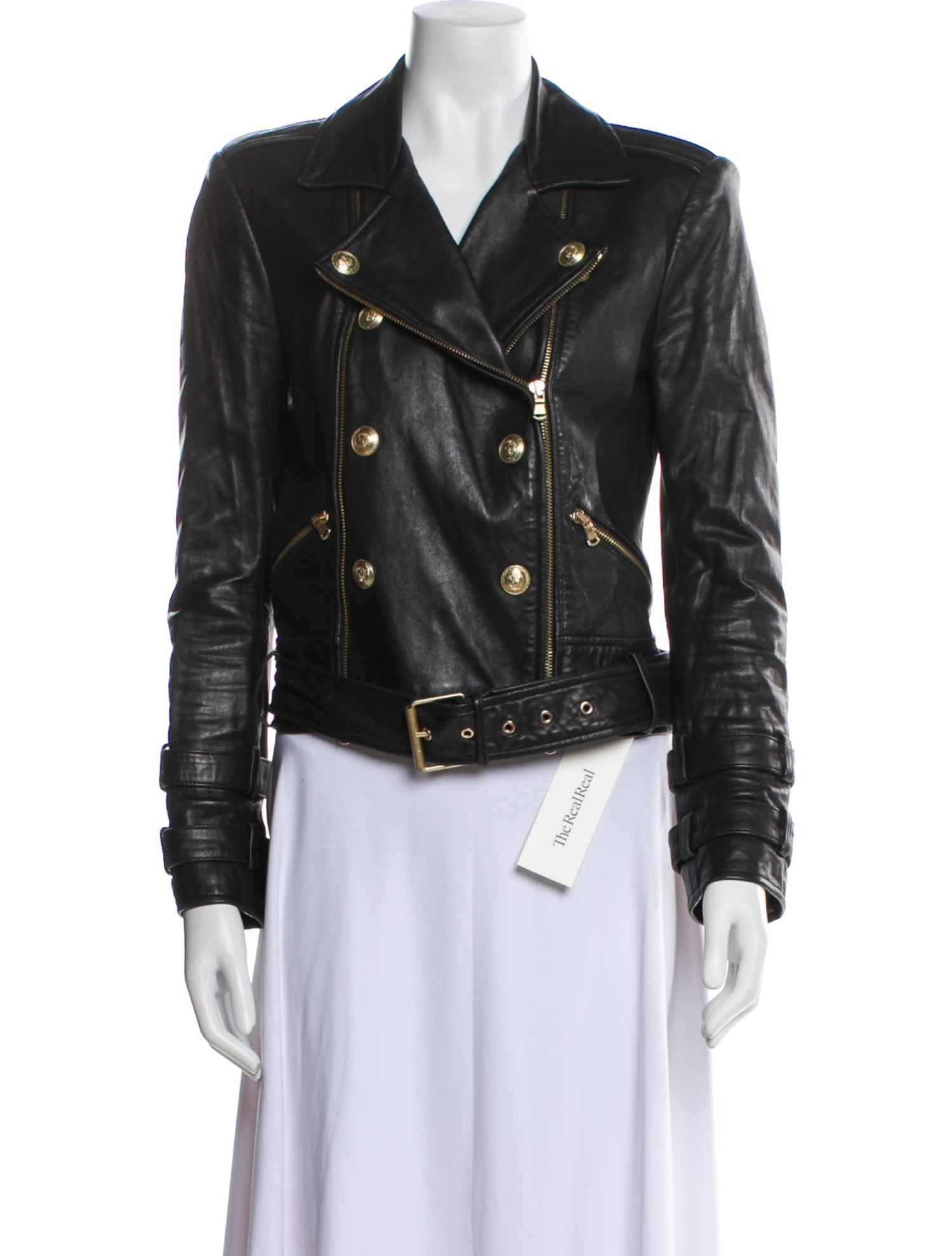 L'Agence Lamb Leather Biker Jacket