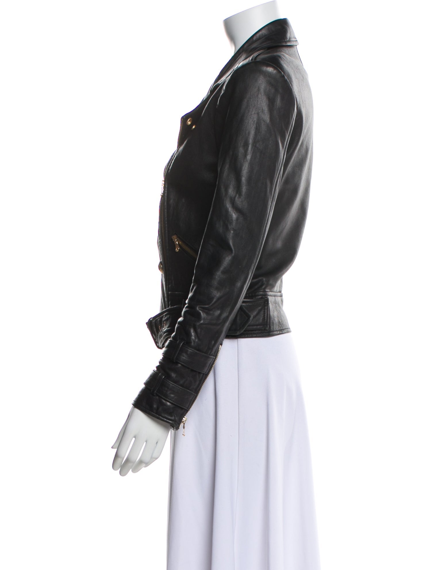 L'Agence Lamb Leather Biker Jacket