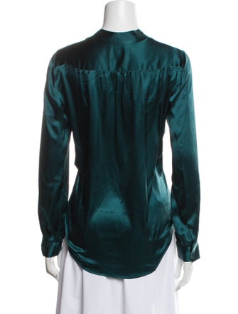 L'Agence Silk V-Neck Blouse